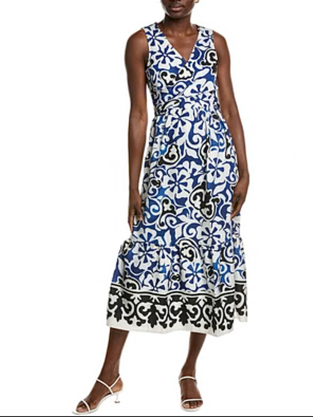 New ZARA Printed Wrap Open Back Midi Dress